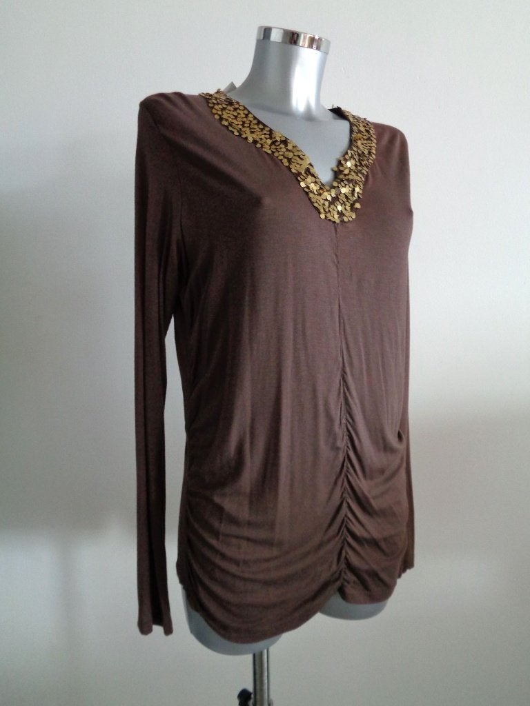 Les Bleus tuniek met pailletten, XL-maat 44 Nieuw, Kleding | Dames, Ophalen of Verzenden, Nieuw, Maat 42/44 (L), Bruin