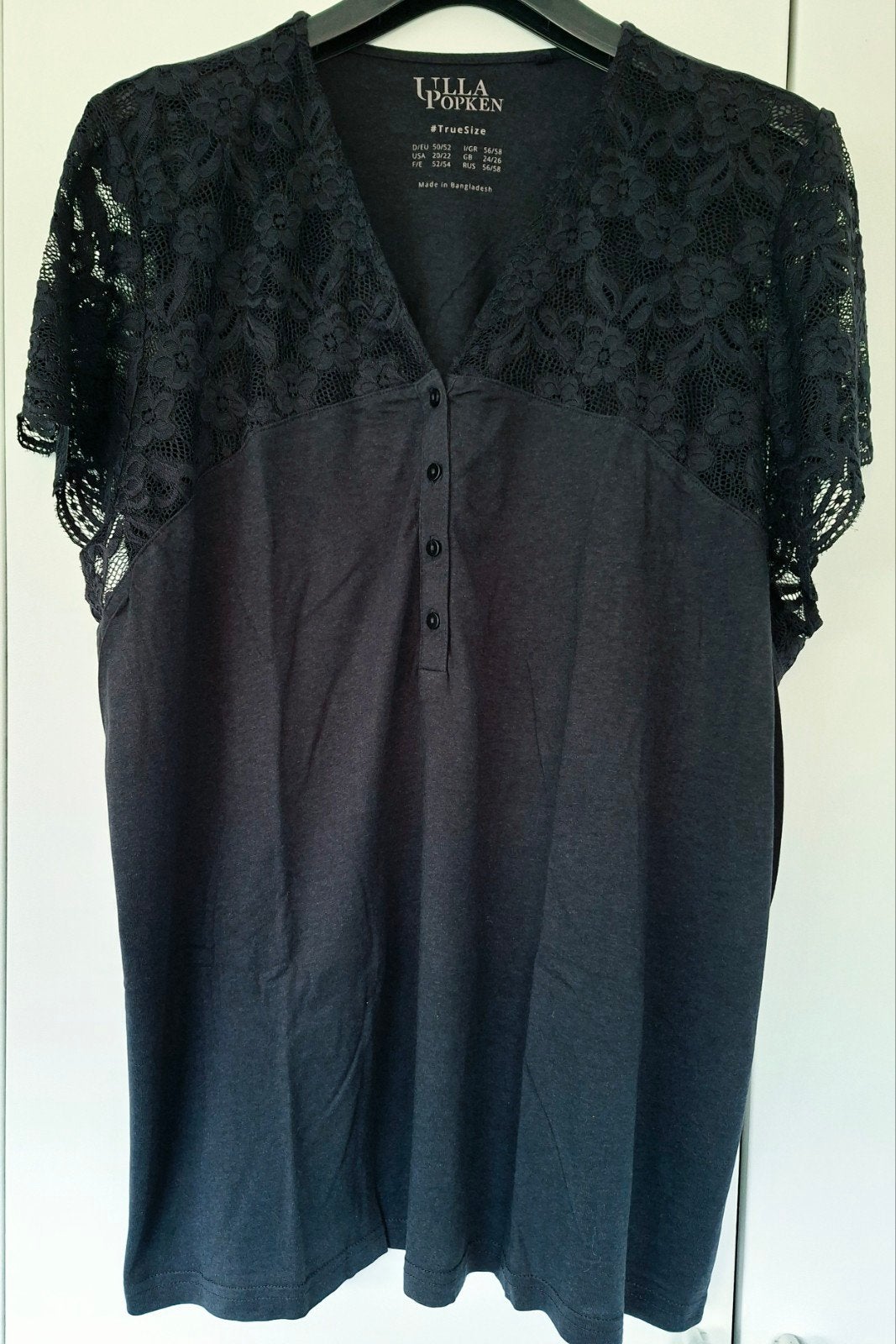 Ulla Popken Shirt met Kant Maat 50/52., Zwart, Nieuw, Ulla Popken, Shirt of Top