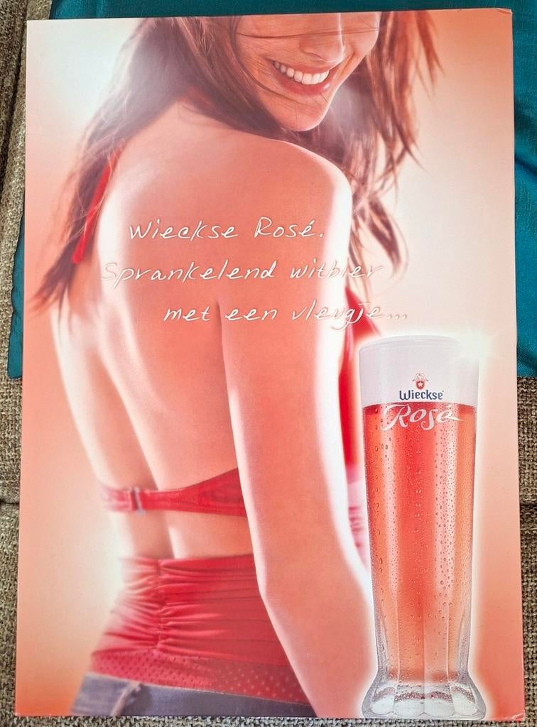 Reclame kartonnen  bord wieckse witte rosé Maastricht, Ophalen of Verzenden, Reclamebord, Plaat of Schild, Overige merken