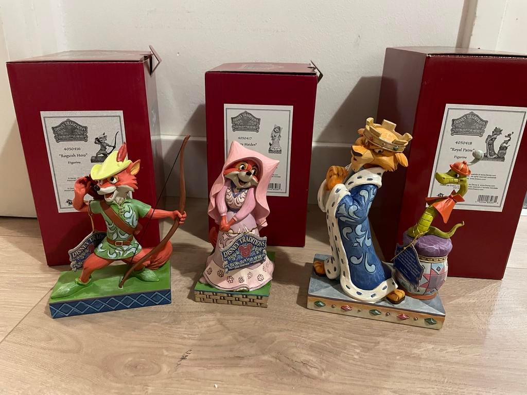 Disney Traditions Jim Shore Robin Hood Set (3 beelden), Verzamelen, Disney, Ophalen of Verzenden, Overige figuren, Zo goed als nieuw