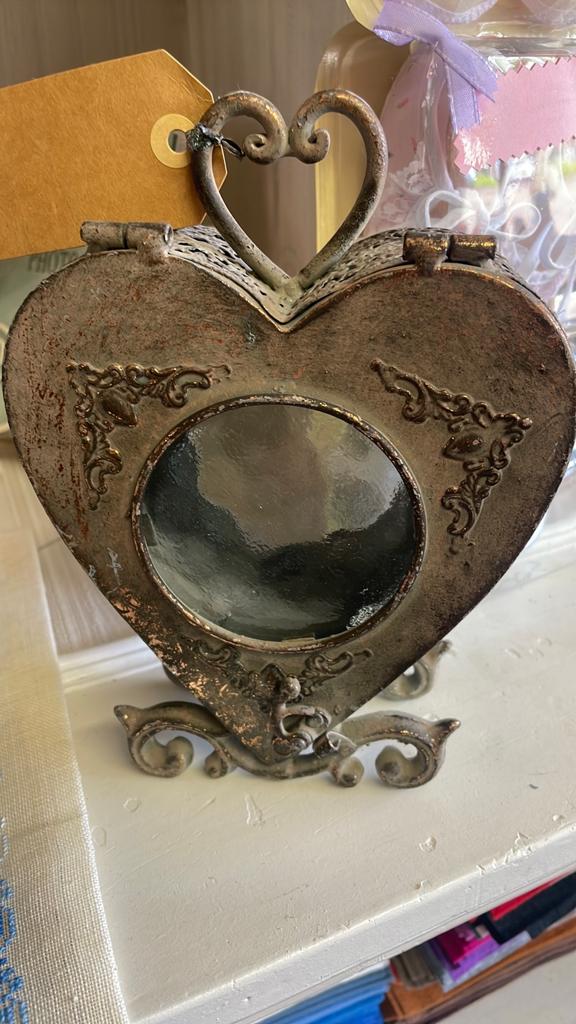 Waxcine lichtjes houder brocante  glas geen kunststof, Ophalen of Verzenden, Overige materialen, Minder dan 25 cm