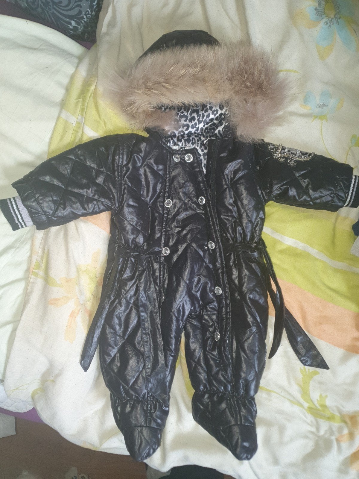 Rebel Queen Baby Sneeuwpak 0-4M met Bontkraag, Ophalen of Verzenden, Zo goed als nieuw, Rebel Queen, Jongen of Meisje