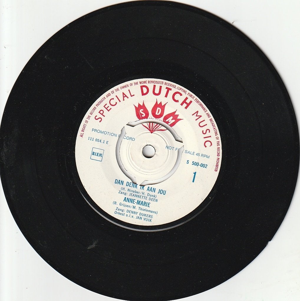 DENNY   DUKERS  - NOT FOR SALE DAN DENK IK AAN JOU - Nr 220, Ophalen, Zo goed als nieuw, 7 inch, Nederlandstalig