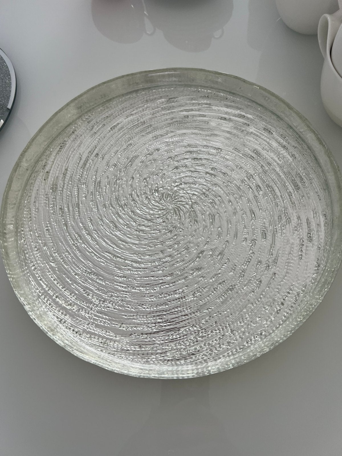 Karaca schaal glas goud en zilver kleur nieuw, Ophalen of Verzenden, Nieuw, Rond, Glas