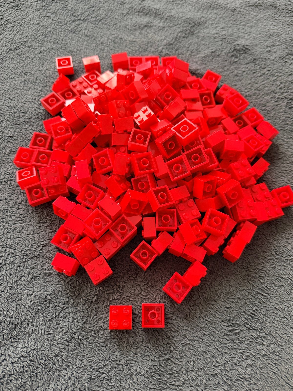 Lego 2x2 studs - 134 stuks - Rode bouwstenen, Ophalen of Verzenden, Gebruikt, Losse stenen, Lego