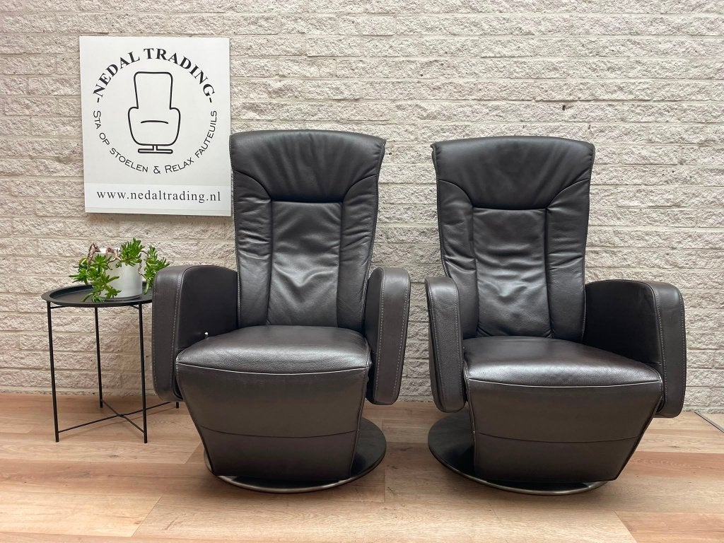 Set C-Zone relax fauteuils relax fauteuil, relaxstoel Leer, Huis en Inrichting, Fauteuils, Ophalen, N, N, Zo goed als nieuw