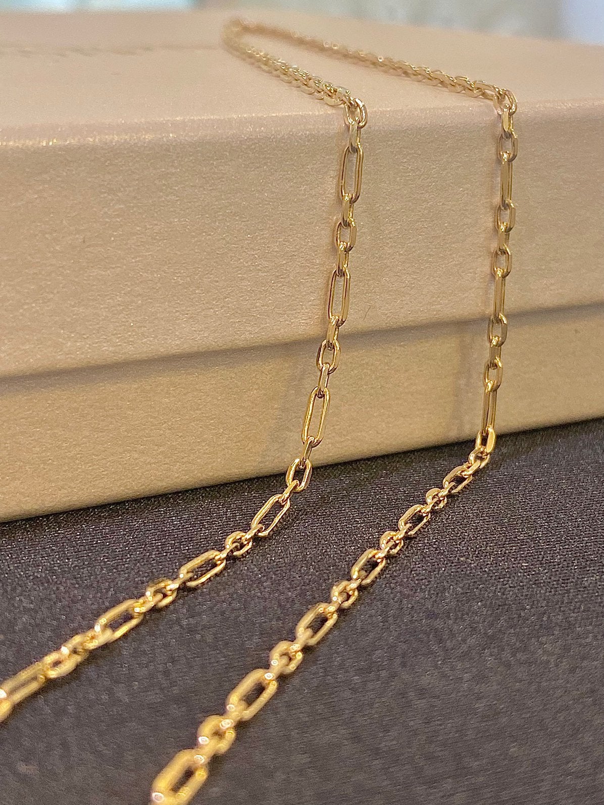 14k Gouden Paperclip Ketting, Ophalen of Verzenden, Nieuw, Goud