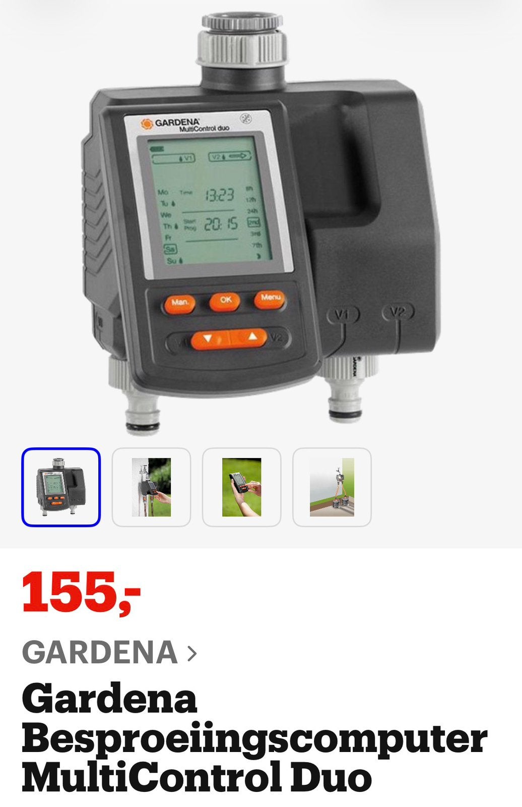 Gardena MultiControl Duo besproeiingscomputer  + sensor, Ophalen of Verzenden, Zo goed als nieuw