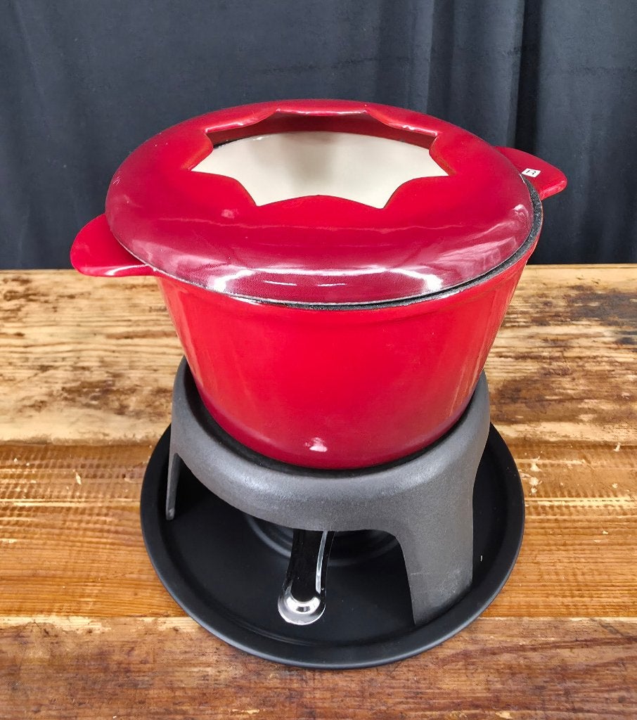 2462 Rode Le Chef gietijzeren fonduepan zonder vorken swiet, Ophalen of Verzenden, Nieuw
