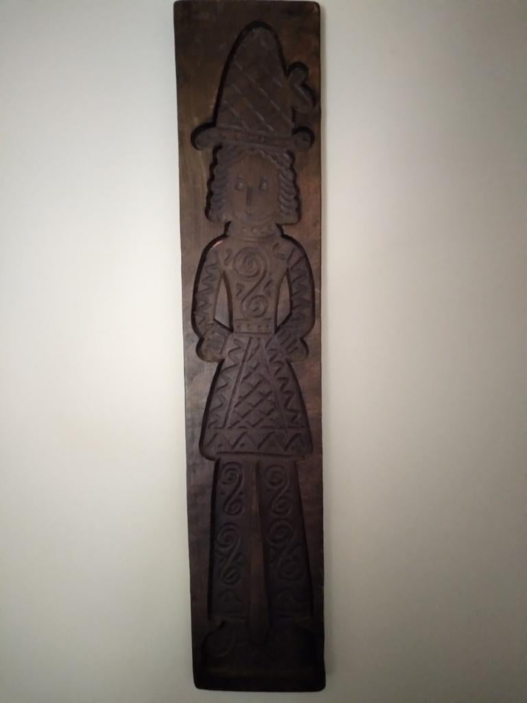 Antieke houten speculaasplank met figuur, Antiek en Kunst, Ophalen of Verzenden