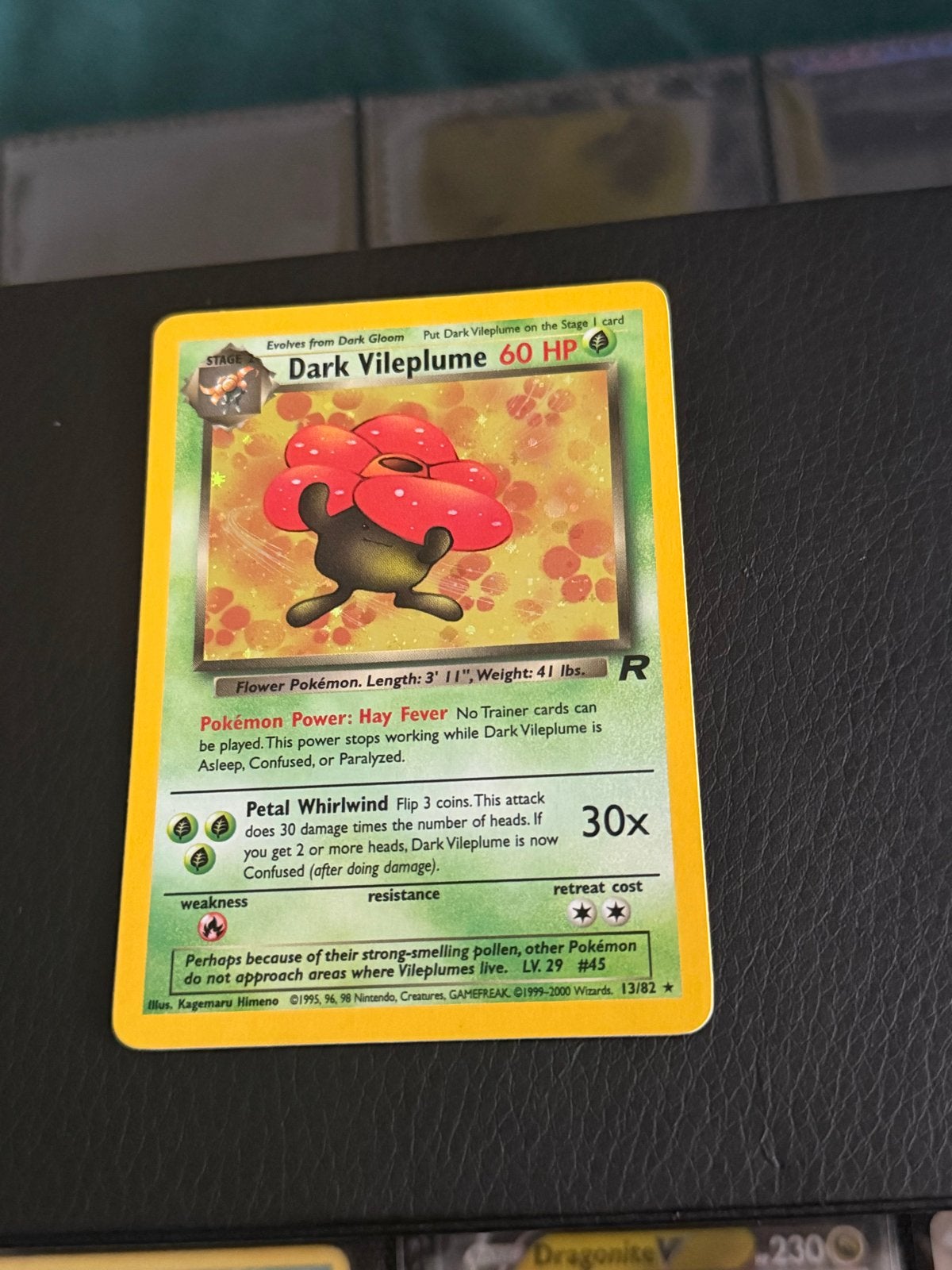 Dark Vileplume Pokémon kaart - 13/82 - Jungle Set, Ophalen of Verzenden, Gebruikt, Losse kaart