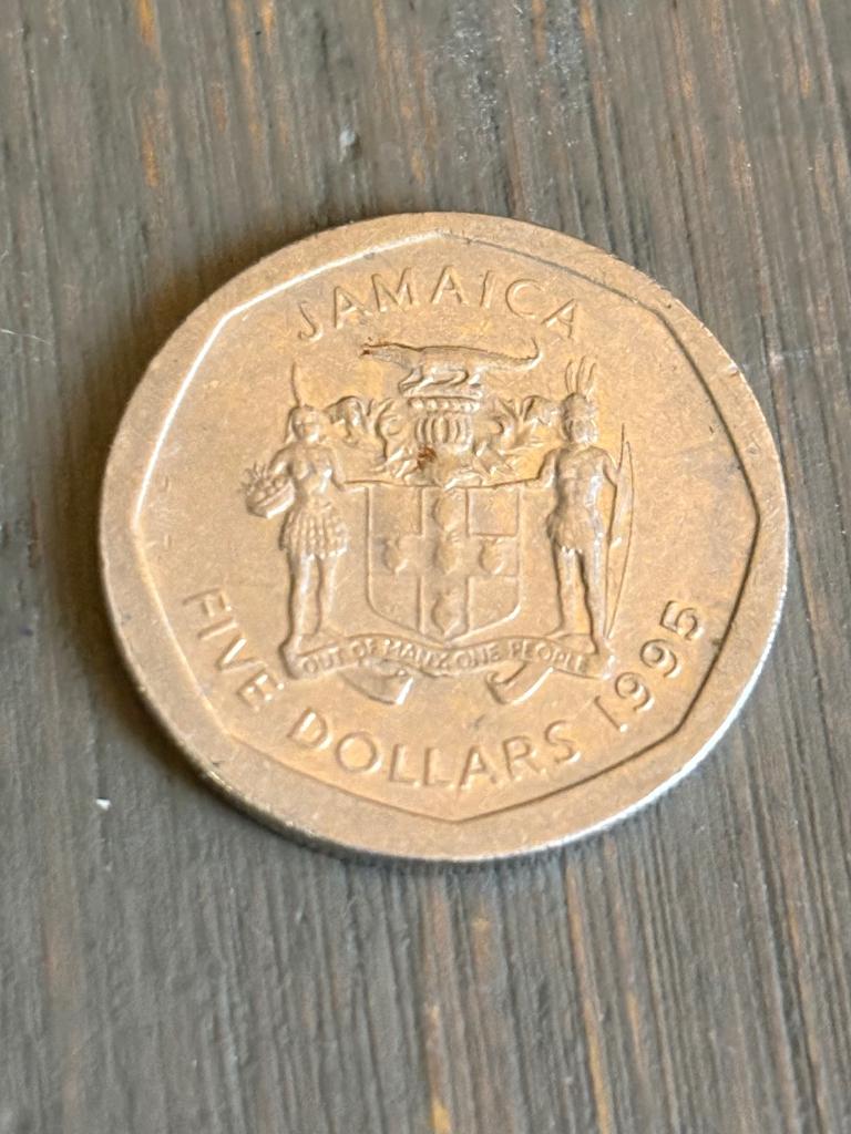 5 Dollars 1995 Jamaica, Ophalen of Verzenden, Zuid-Amerika, Losse munt