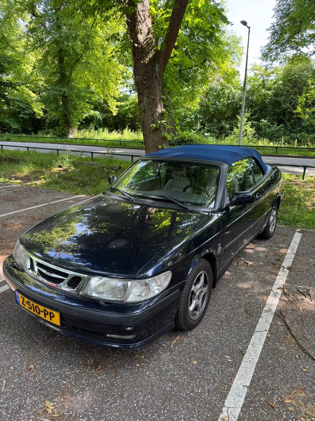 Saab 9-3 2.0t 113KW 2002 Blauw, Auto's, Saab, Voorwielaandrijving, 4 cilinders, Cabriolet, 11 km/l