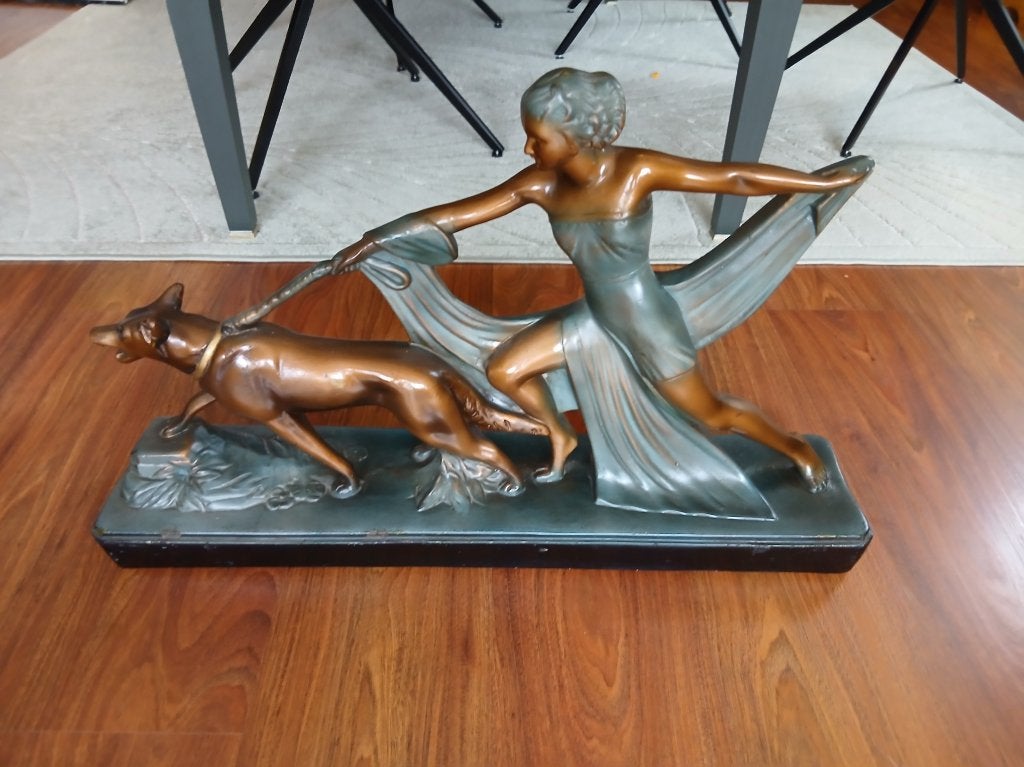 Groot beeld Art Nouveau, Ophalen, Gips, Art nouveau, 50 - 100 cm