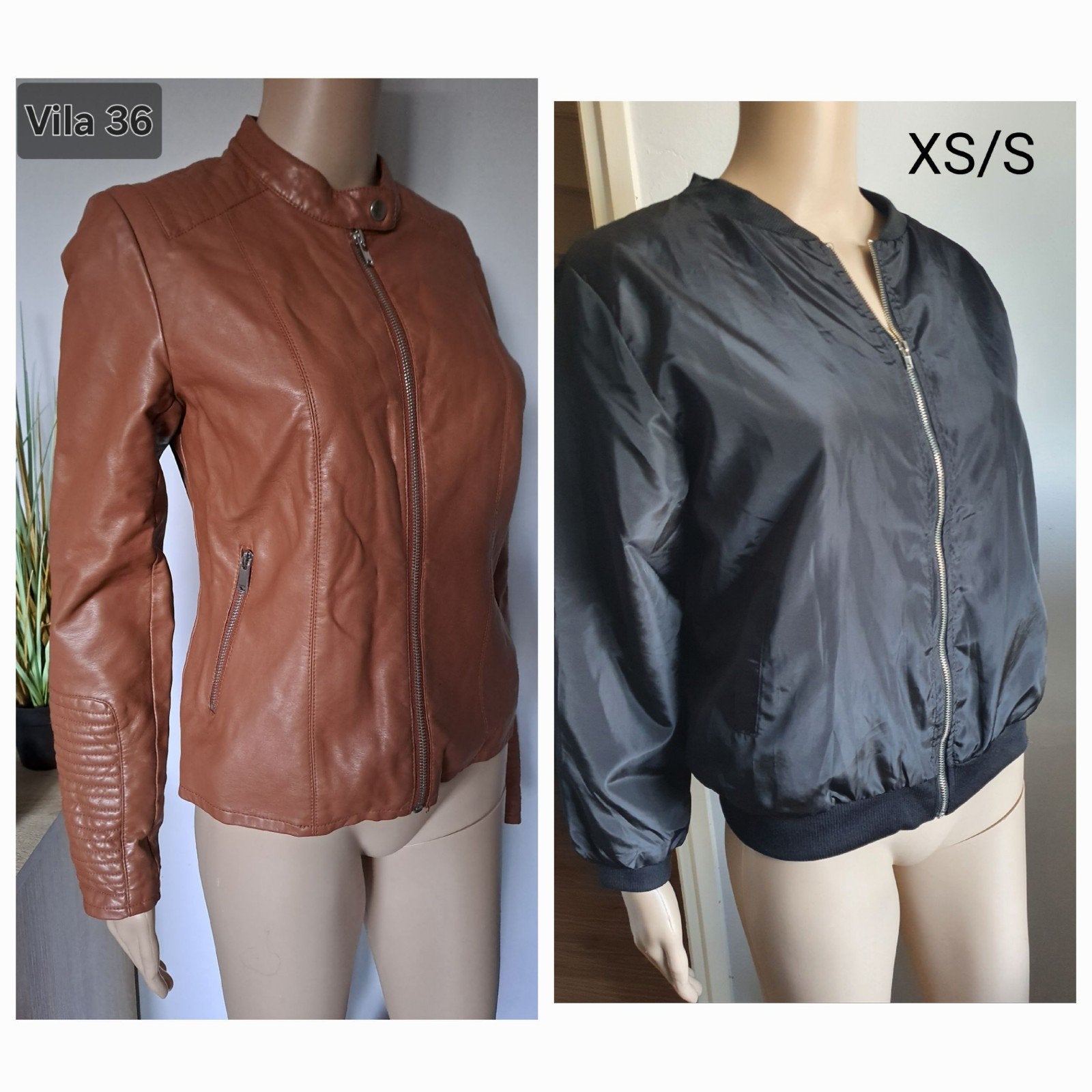 Vila imitatie leren jasje 36 & Bomberjack XS/S, Kleding | Dames, Bruin, Vila, Ophalen of Verzenden, Maat 36 (S)