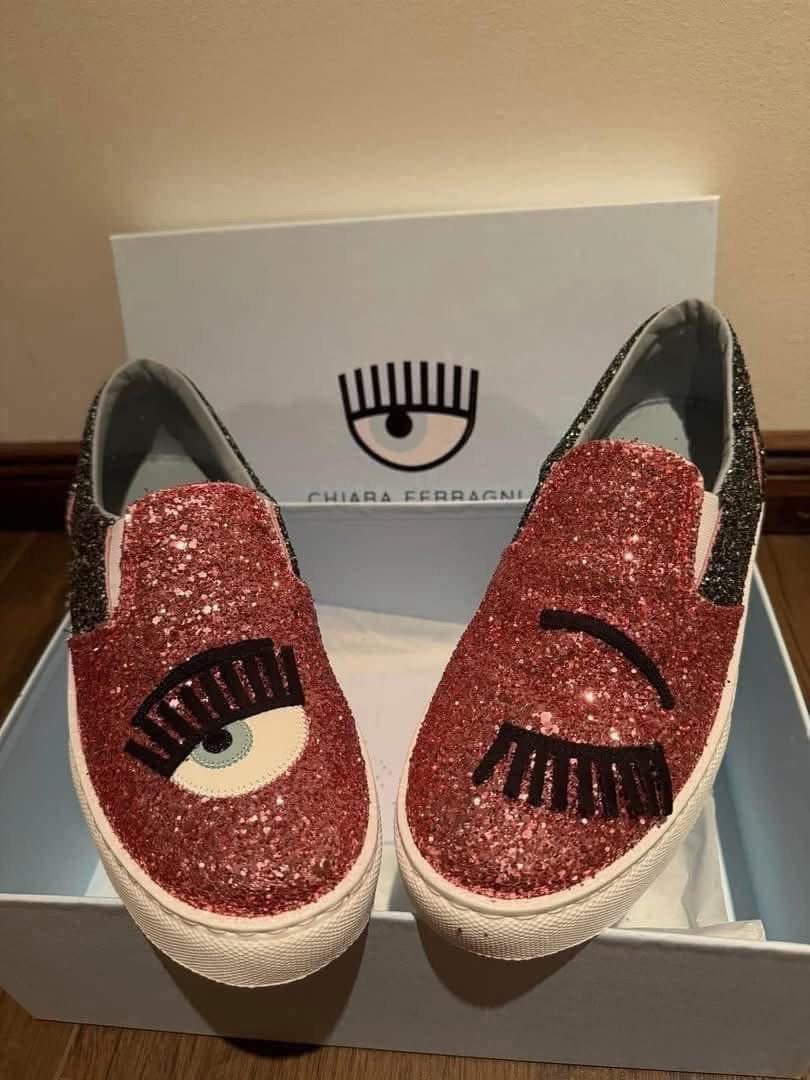 CHIARA FERRAGNI • Glitter sneakers | Loafers | Schoenen - 39, Ophalen of Verzenden, Nieuw, Sneakers of Gympen