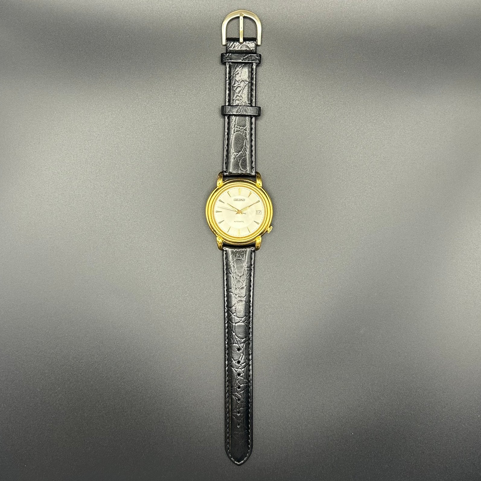 Seiko 7002-8010 Automatic Vintage | Nieuwe Leren Casio Band, Seiko, Polshorloge, Ophalen of Verzenden, Leer