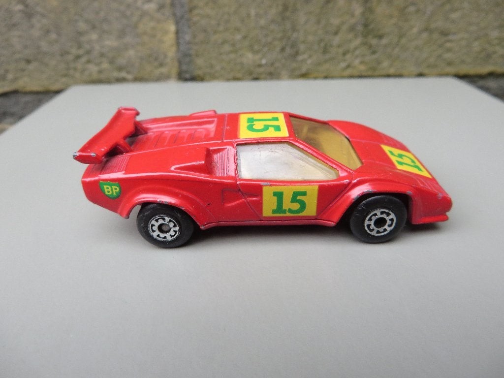 Matchbox Lamborghini Countach LP 500 S ROOD BP, Ophalen of Verzenden, Gebruikt, Auto