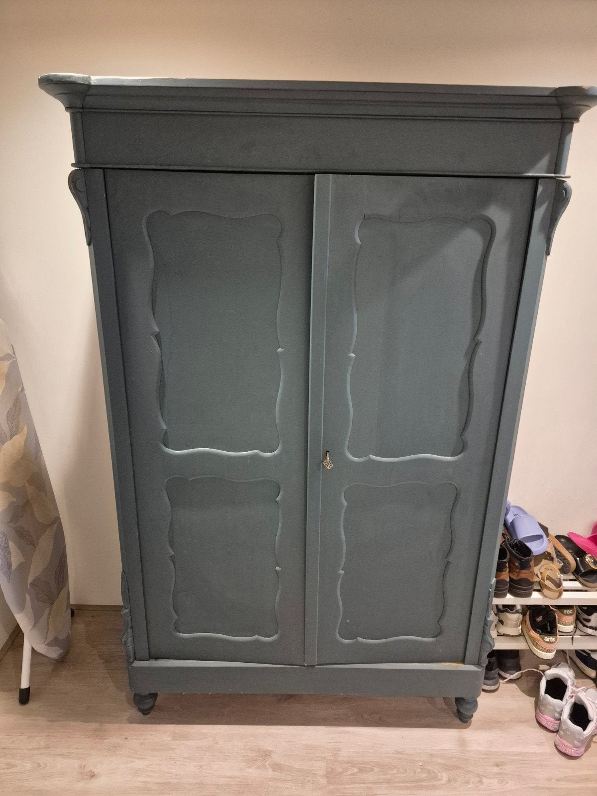 Biedermeier kast blauw, Antiek en Kunst, Ophalen