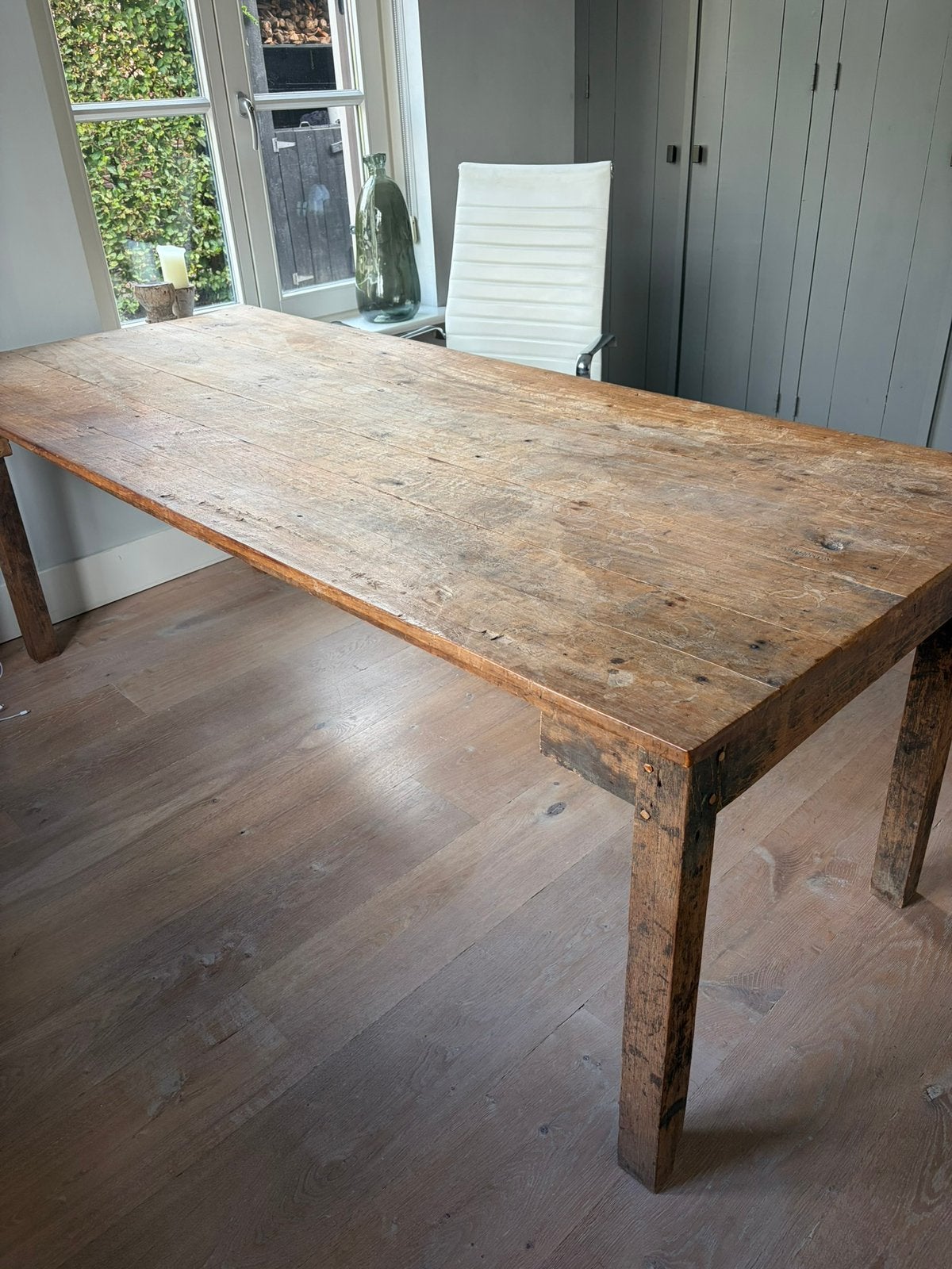 Oude franse eiken eettafel, Huis en Inrichting, Ophalen, 200 cm of meer, 50 tot 100 cm, Zo goed als nieuw