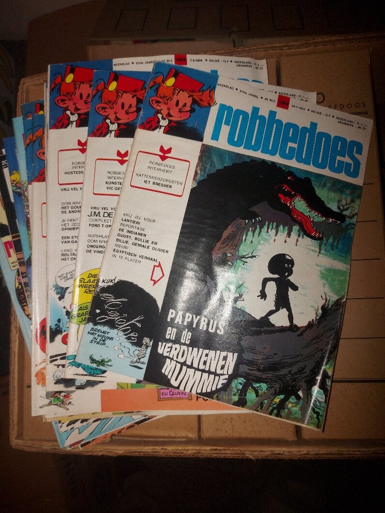 Striptijdschriften: Kuifje, Robbedoes, Stripkoerier, etc., Complete serie of reeks, Ophalen, Gelezen