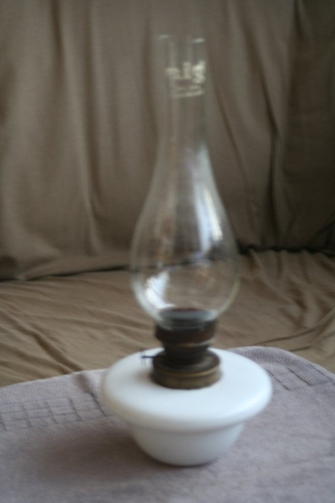 Antieke zeer mooie oude 2 Olielamp een lamp met glas, Antiek en Kunst, Ophalen of Verzenden