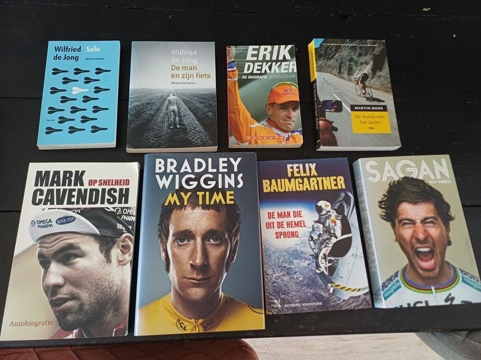 Wielerboeken Collectie - Autobiografieën en Verhalen, Ophalen of Verzenden, Zo goed als nieuw, Cavendish, Wiggins, Sagan, Dekker, de Jong, Baumgartner)