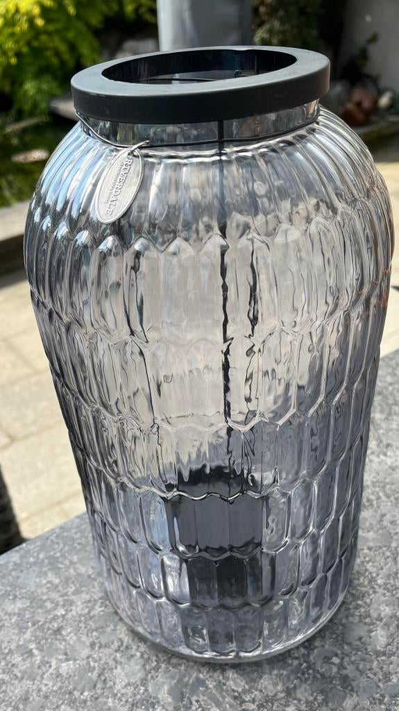 glazen Riverdale Votive houder grijs 31cm, Overige kleuren, Nieuw, Ophalen of Verzenden, Glas