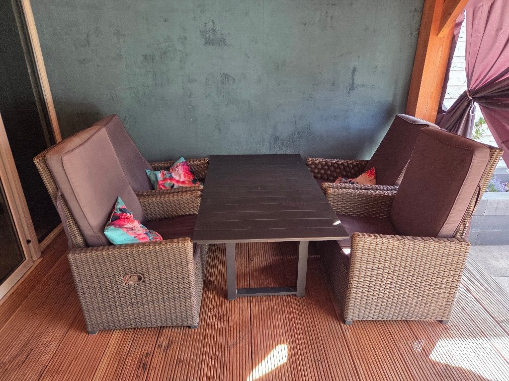 Tuinset rotan(bellagio), Ophalen, 4 zitplaatsen, Gebruikt, Eettafel