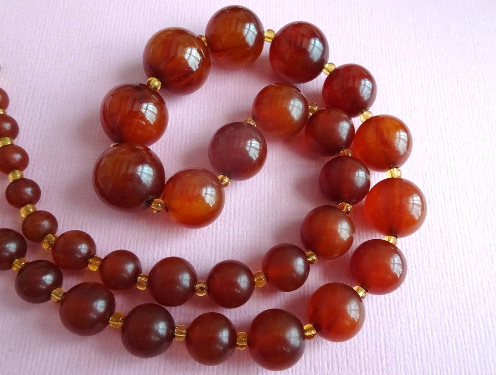 jwg Art Deco amber Bakeliet kralen ketting vintage antiek, Sieraden, Tassen en Uiterlijk, Antieke sieraden, Verzenden, Overige materialen