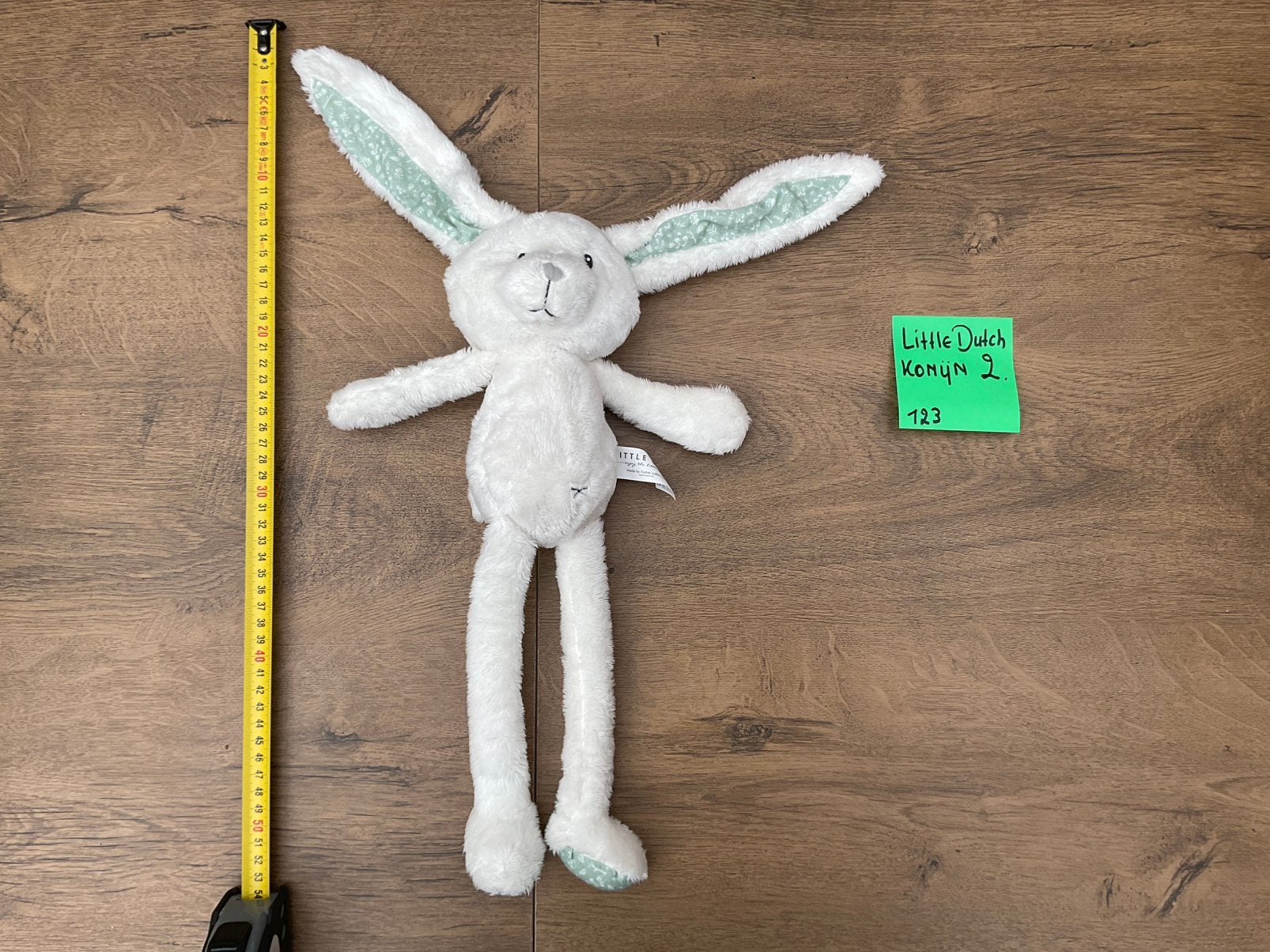 Nieuwe zgan Little Dutch groot konijn knuffel wit groen, Ophalen, Overige karakters, Little Dutch, Middelgroot (20 tot 80 cm)