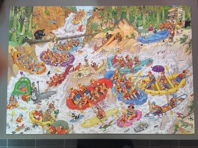 Puzzel: Jan van Haasteren Wildwater Raften 3000 (-1) stukjes, Ophalen of Verzenden, Meer dan 1500 stukjes, Zo goed als nieuw, Legpuzzel