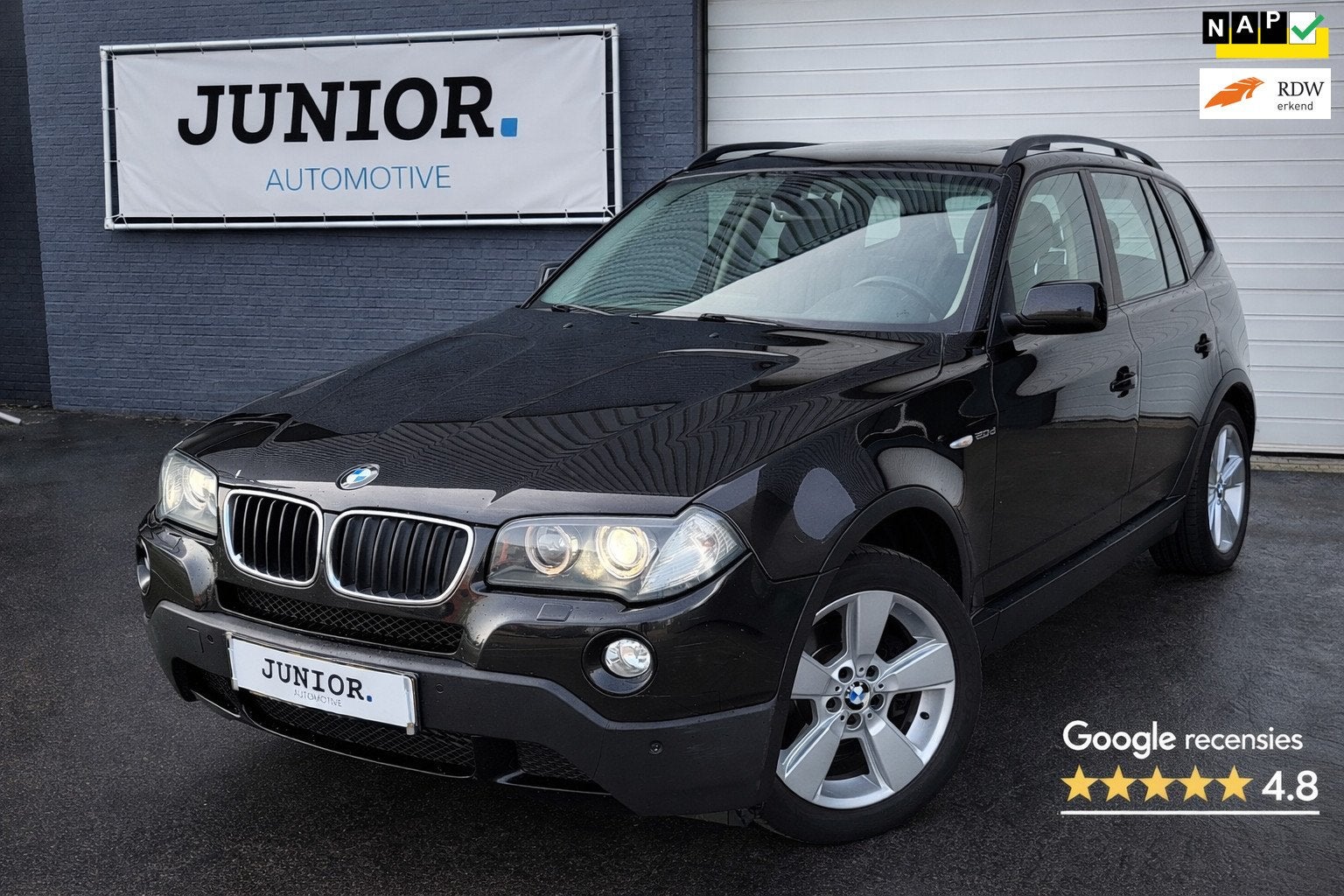 BMW X3 2.0d PANORAMADAK/LEDER/AUTO/MEMORY/VOLO-H, Auto's, Automaat, 15 km/l, Zwart, 2000 kg