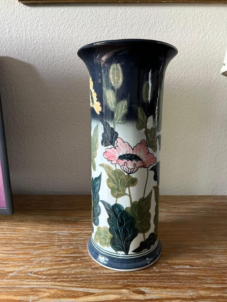 Keramische vaas met Florale en organische motieven, Ophalen of Verzenden