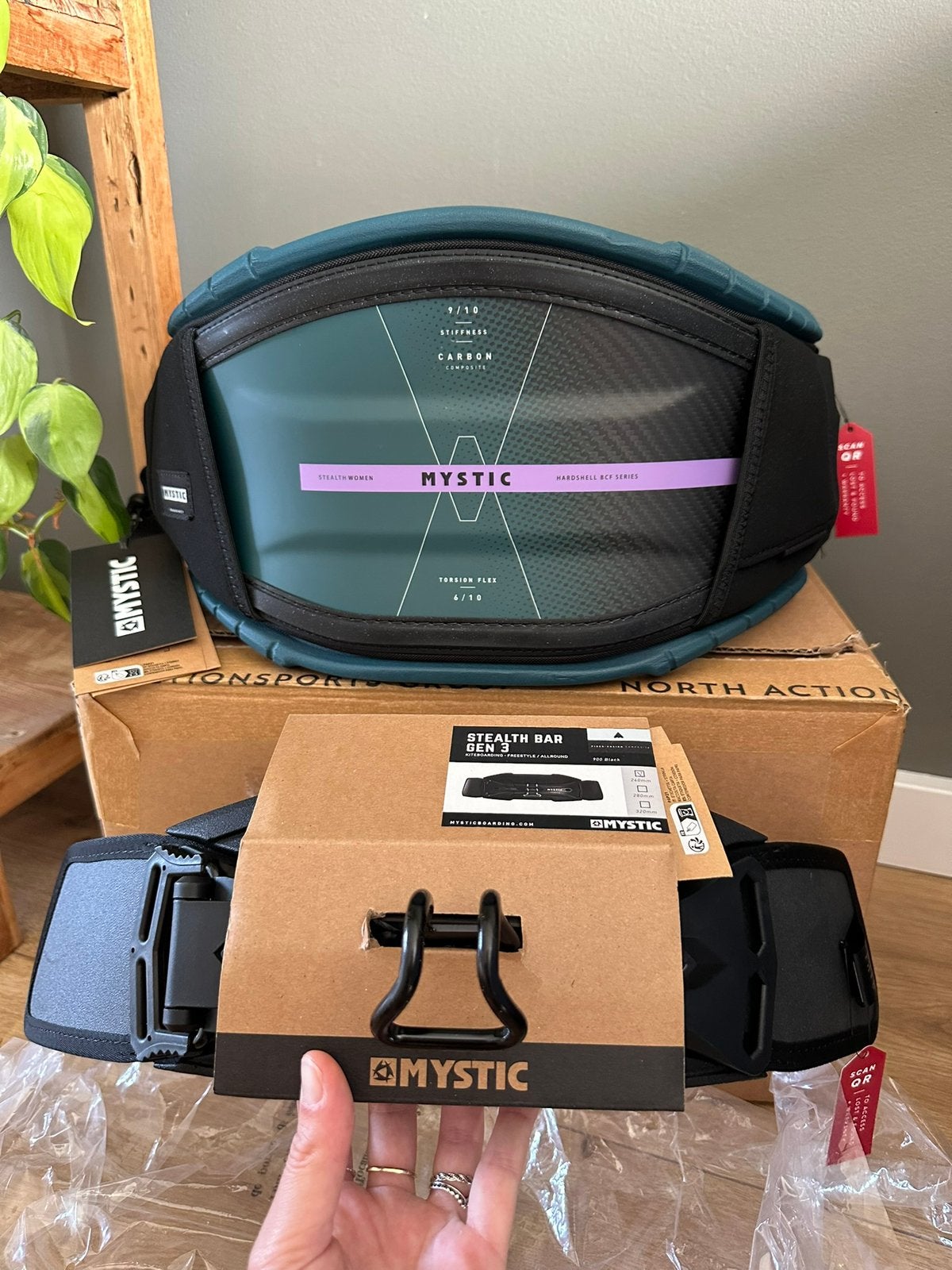 NIEUW Mystic Stealth waist harness women (XS) + stealth bar, Ophalen of Verzenden, Nieuw