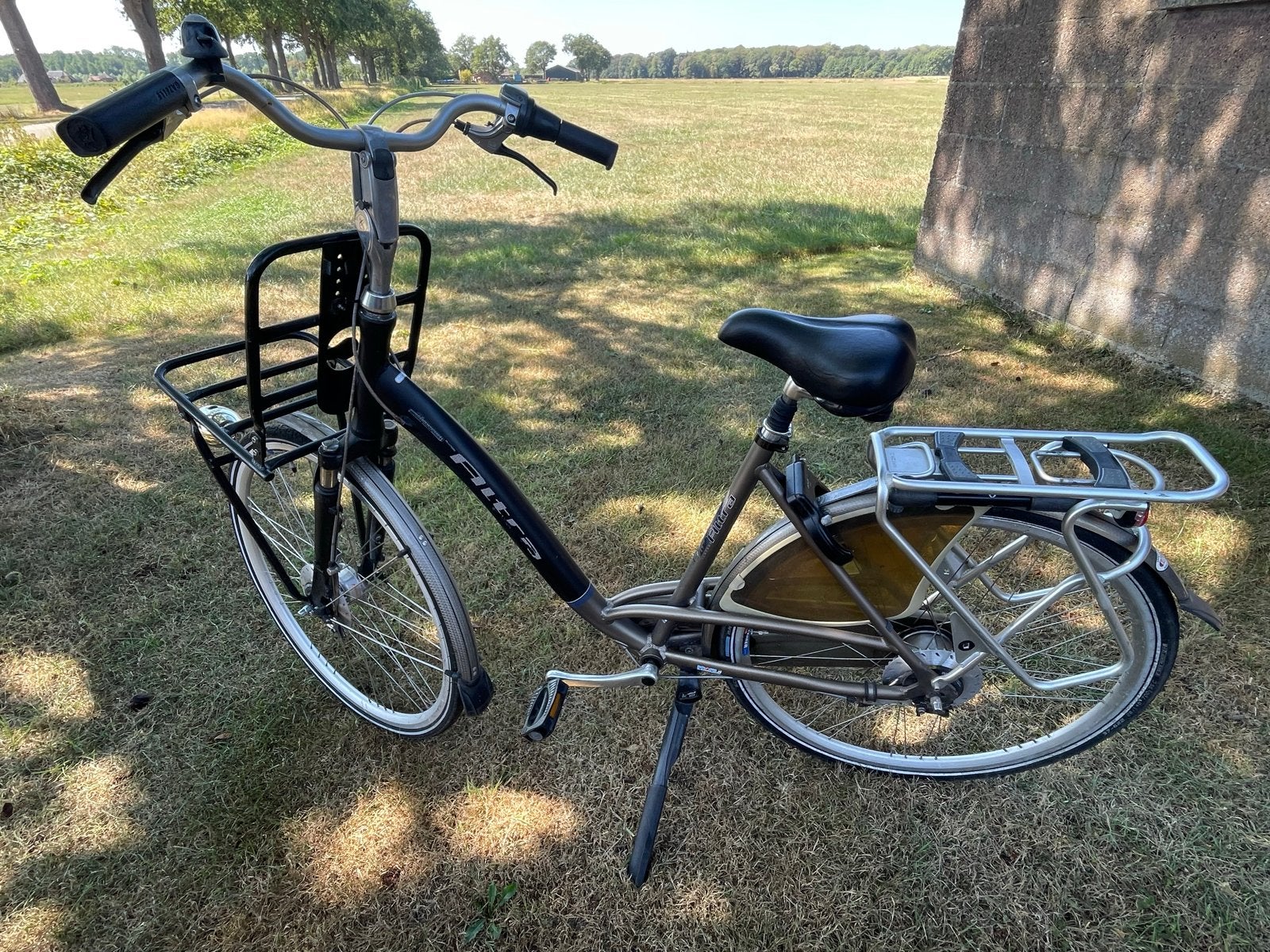 Gazelle fiets met voordrager, 6 versnellingen.Stationsfiets, Fietsen en Brommers, Fietsen | Dames | Damesfietsen, Gebruikt, Velgrem