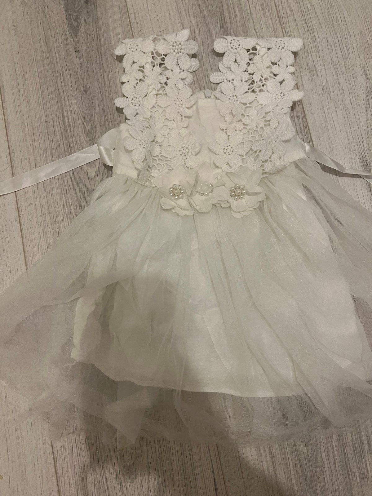 Jurk - feestjurk - wit - trouwjurkje - meisje - 92, Kinderen en Baby's, Kinderkleding | Maat 92, Verzenden, Nieuw, Meisje, Jurk of Rok