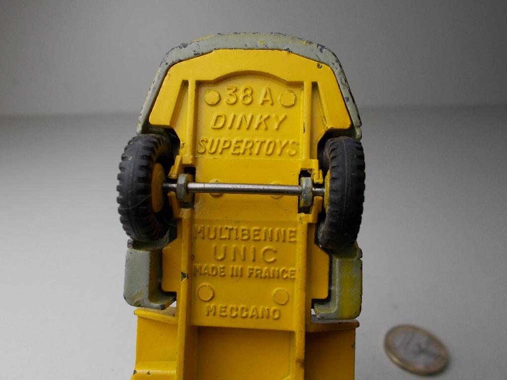 1957 Dinky SuperToys 38A MULTIBENNE UNIC + CONTAINER I.g.st., Hobby en Vrije tijd, Modelauto's | 1:43, Ophalen of Verzenden, Zo goed als nieuw