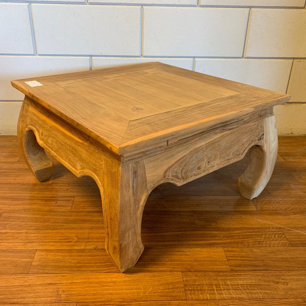 opium salontafel - 60 x 60 cm - teak - Gratis bezorgd, TTM Wonen, Meubels – (Perzische) Tapijten en Woonaccessoires, 50 tot 100 cm