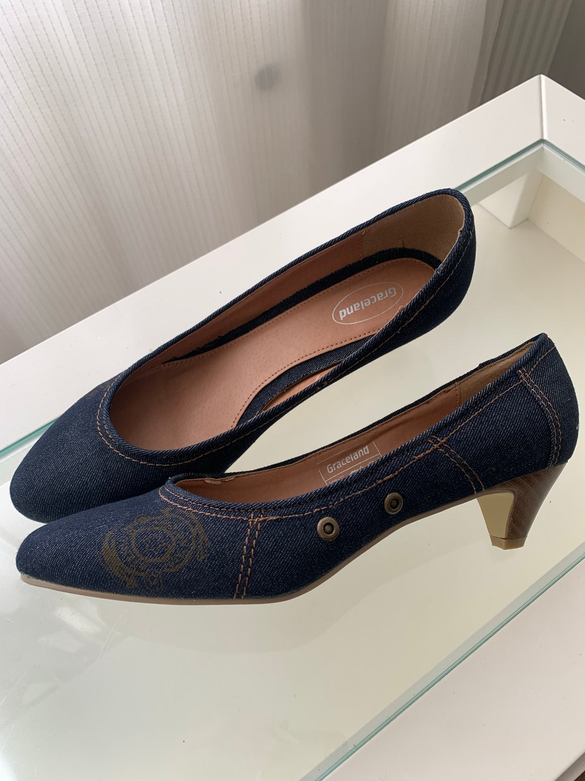 Nieuwe Graceland pumps in denim look - Maat 41, Pumps, Blauw, Nieuw, Ophalen of Verzenden