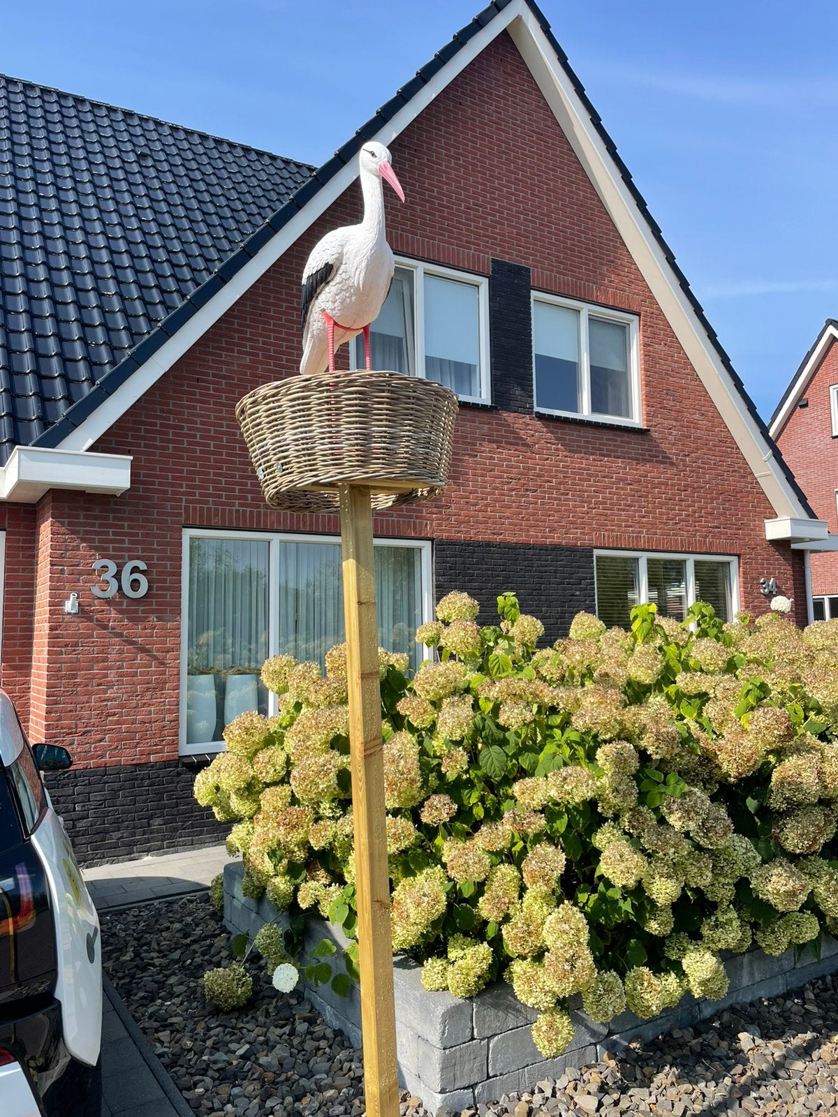 Ooievaar Geboorte feestpaal TE HUUR, Kinderen en Baby's, Ophalen, Zo goed als nieuw