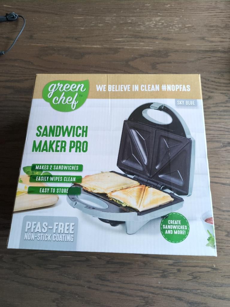 Tosti ijzer / Sandwich Maker Pro Smokey Sky Blue (Nieuw), Witgoed en Apparatuur, Ophalen of Verzenden, Nieuw