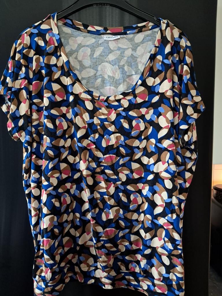 City Life T-shirt met korte mouwen en print - Maat XXL, Kleding | Dames, City Life, Blauw, Maat 46/48 (XL) of groter, Ophalen of Verzenden