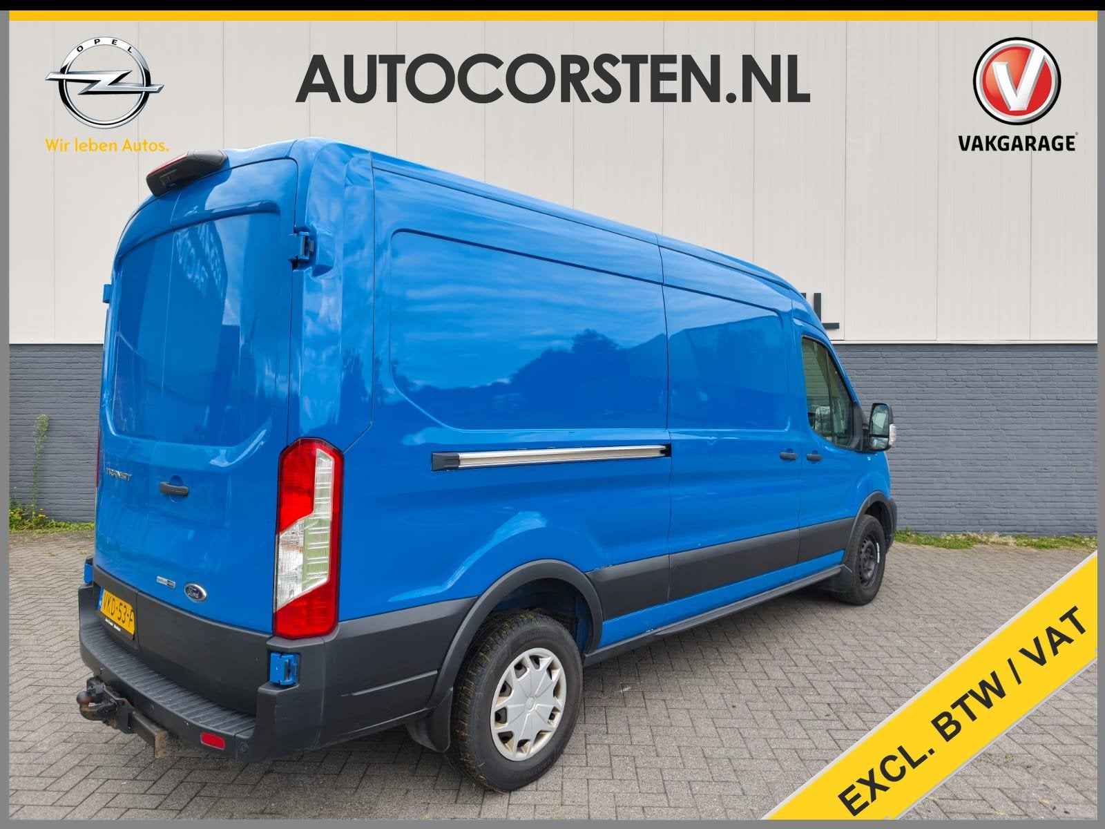 Ford Transit 350 2.0TDCI 130PK Hybride L3H2 Euro 6 3-Peroons, Auto's, 4 cilinders, Blauw, Origineel Nederlands, Bedrijf