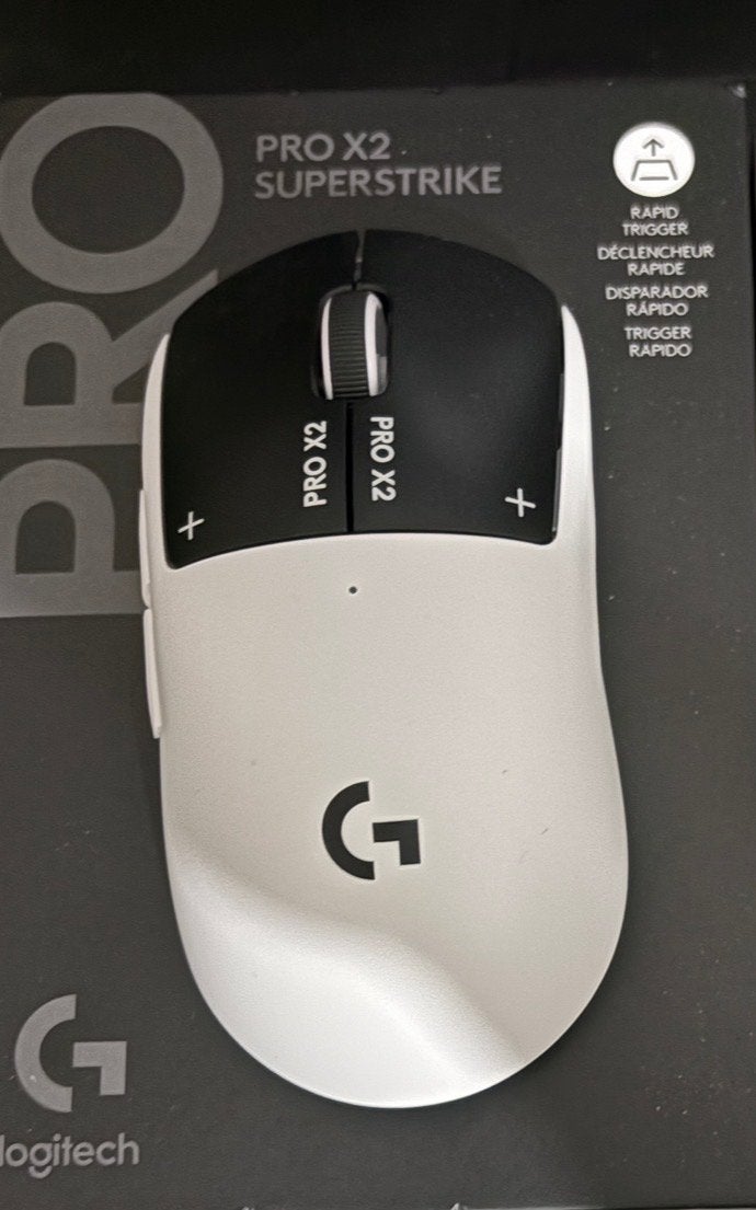 Logitech Pro X2 Superstrike Gaming Muis Draadloos Wit, Computers en Software, Muizen, Ophalen, Rechtshandig, Muis, Gaming muis