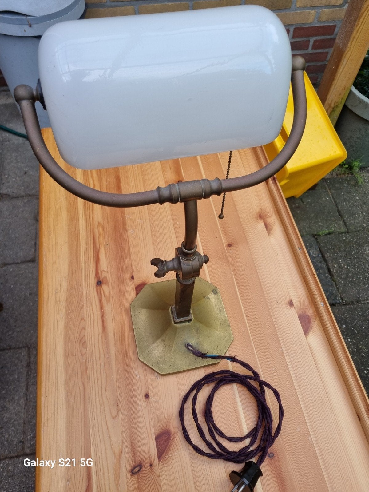 Antieke bankierslamp / bureaulamp, Ophalen of Verzenden