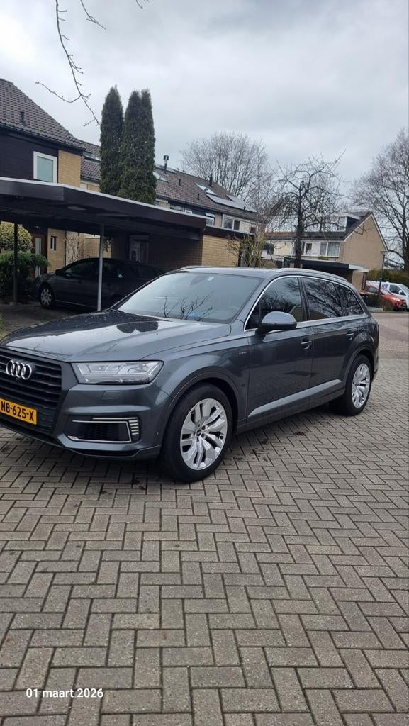 Audi E-tron Q7 3.0 TDI e-Tron Quattro Premium met leer, auto, Auto's, Audi, Automaat, Parkeerassistent, Leder, SUV of Terreinwagen