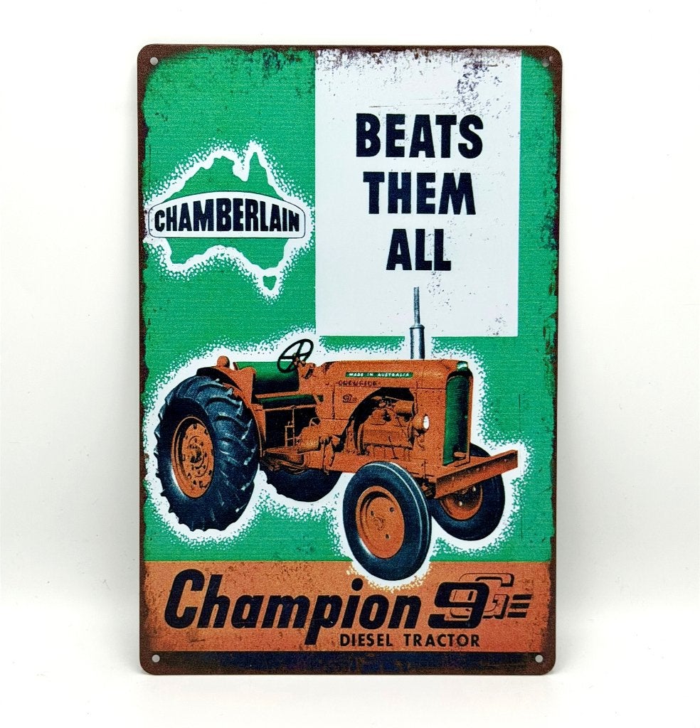 Chamberlain Champion 9G traktor bord | 20x30, Ophalen of Verzenden, Nieuw, Reclamebord
