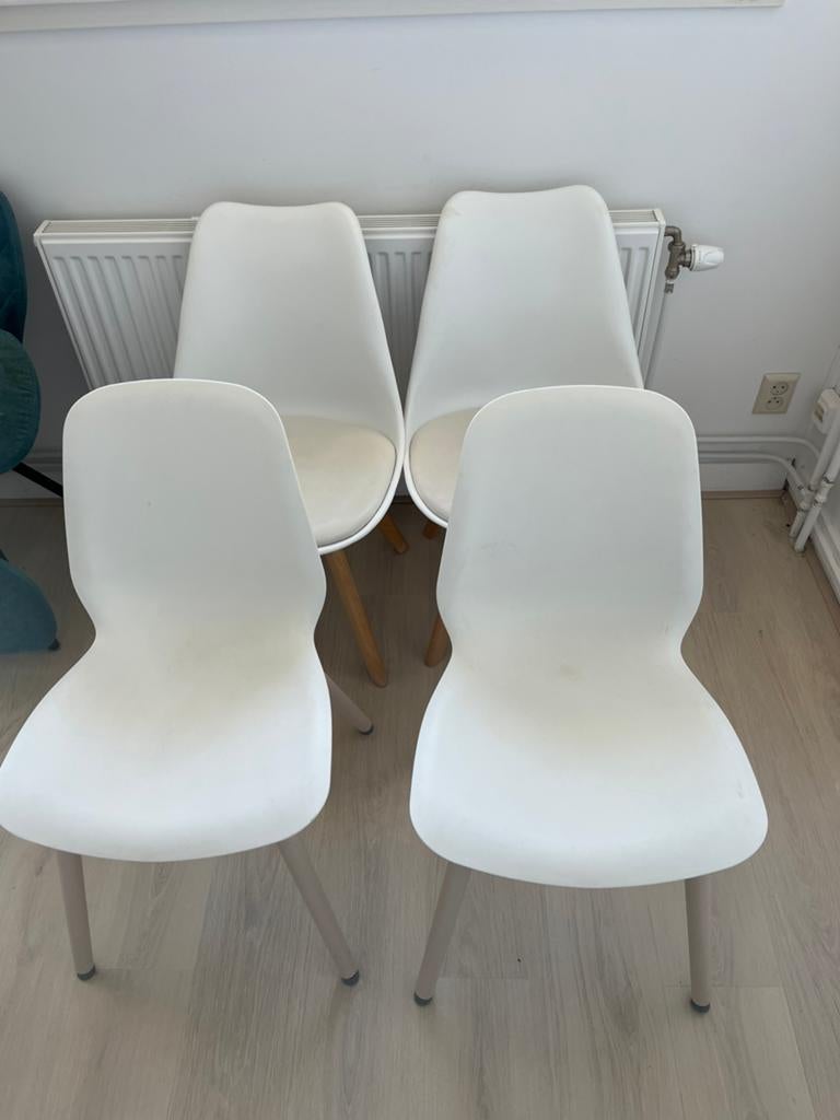Eettafel stoelen wit, Huis en Inrichting, Stoelen, Ophalen, Zo goed als nieuw, Wit, Vijf, Zes of meer stoelen