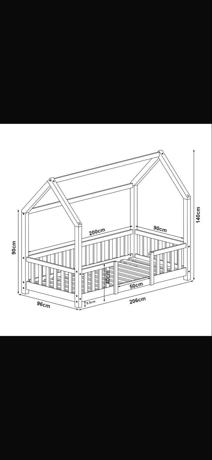 Roze kinderbed huisje - 90x200cm, Kinderen en Baby's, Ophalen, Zo goed als nieuw, 180 cm of meer, 85 tot 100 cm